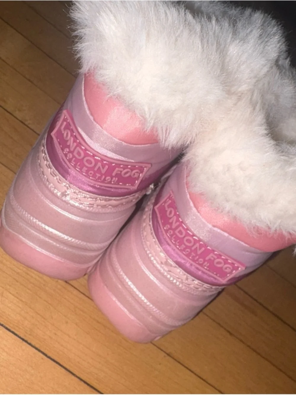 London Fog Pink Faux-Fur Kids Winter Boots